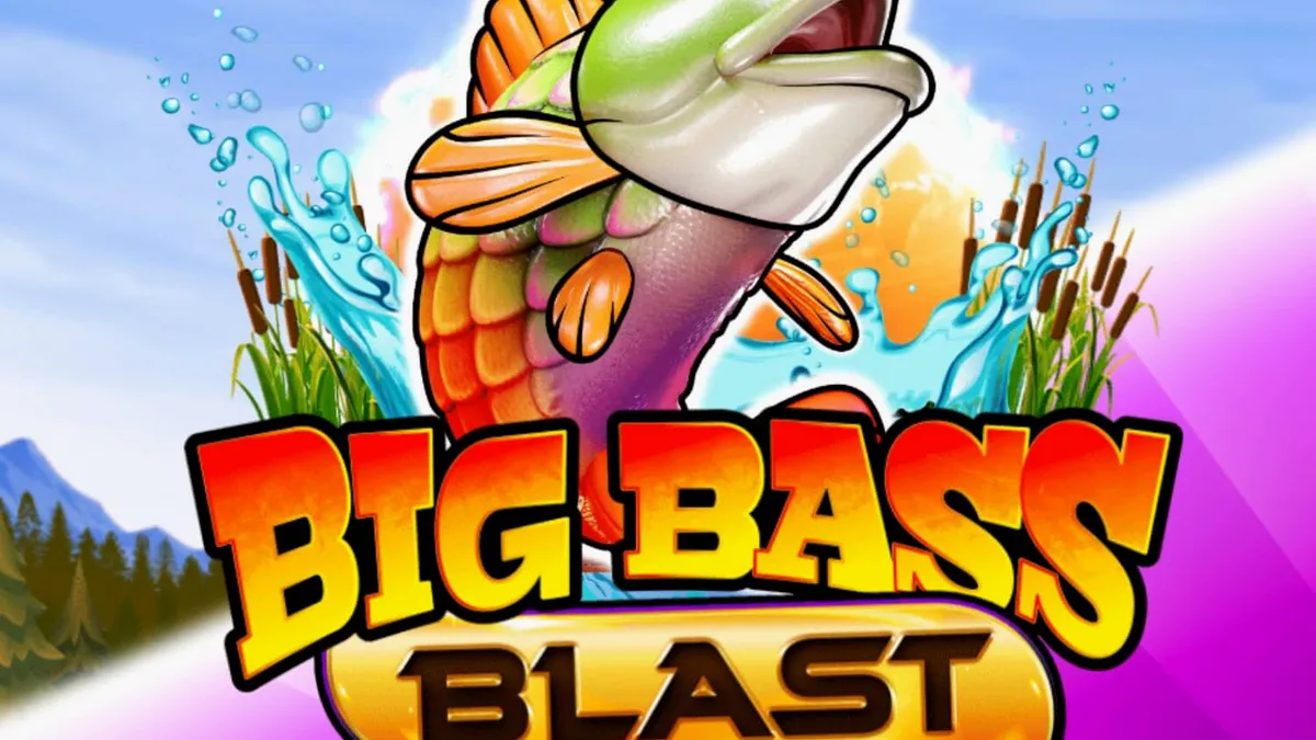 Tampilan layar permainan slot Big Bass Blast dengan tema memancing futuristik