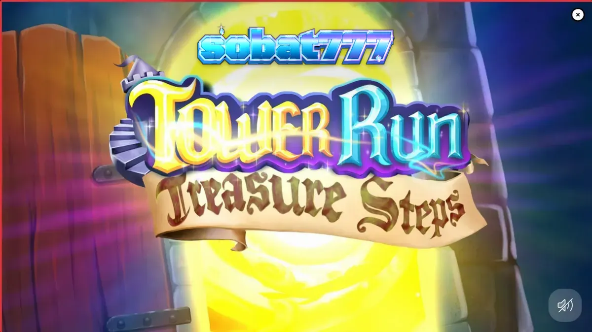 Pemandangan visual menara fantasi dalam slot Tower Run Treasure Steps